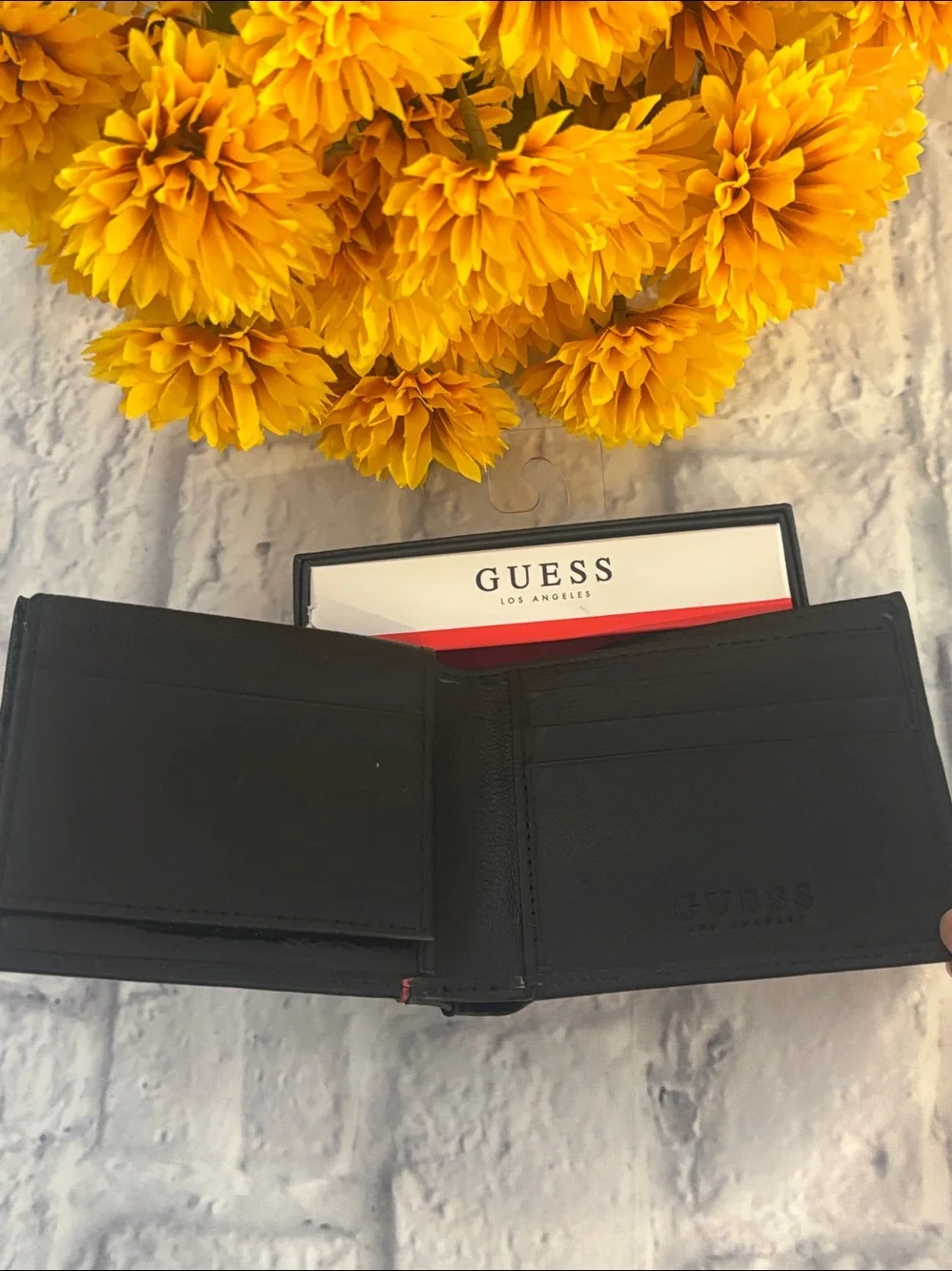 GUESS Black Leather Bi-Fold Wallet